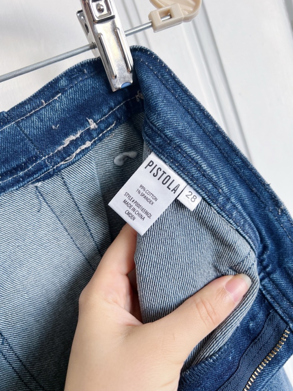 Pistola • Penny Utility High Rise Wide Leg jeans in Camden blue stretch curvy - Picture 6 of 11